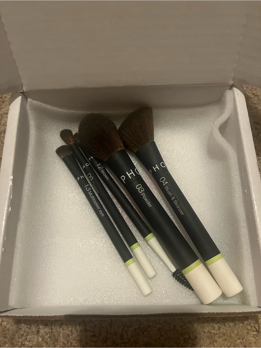 Sephora makeup brushes . Opened , never used .